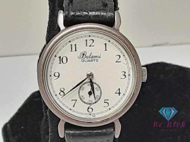 [A1R] Belami Ladies Watch V252-0090 Small Second White Black Leather QZ [g4n]
