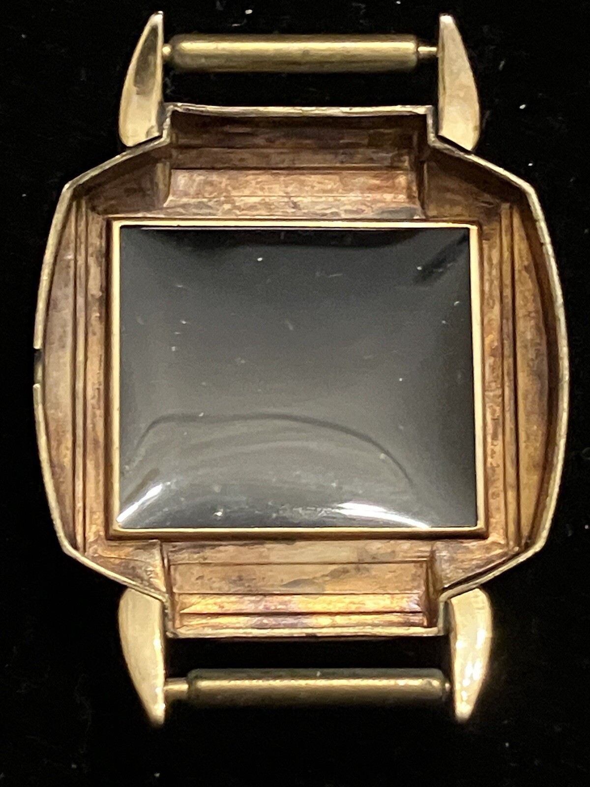 VINTAGE STAR WATCH CO. SQUARE CASE, LUGS, CRYSTAL & BACKING NOS-37MM, 10K RGP