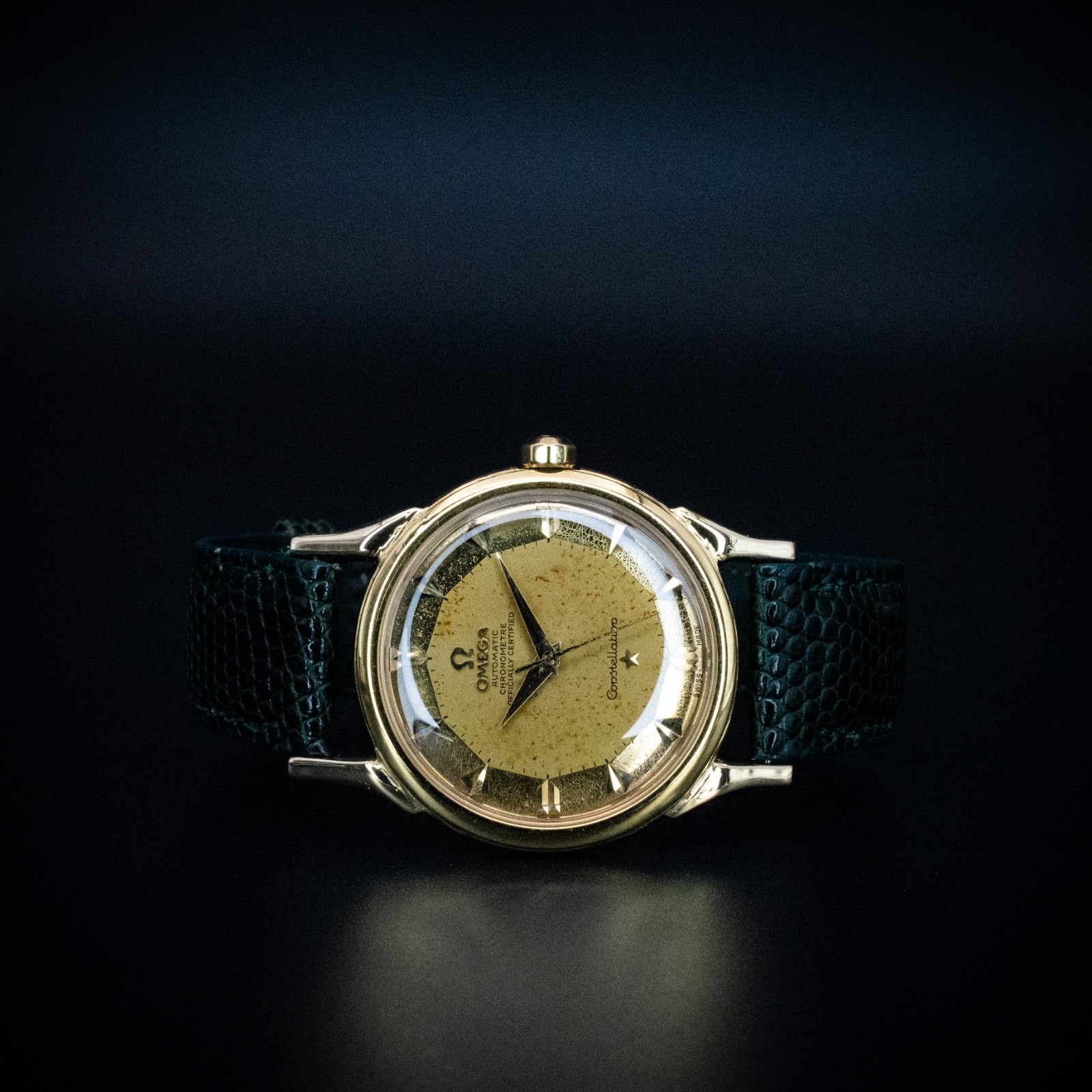 Omega Constellation Deluxe 18K Yellow Gold Pie-Pan Arrowhead Markers, Ref 2853