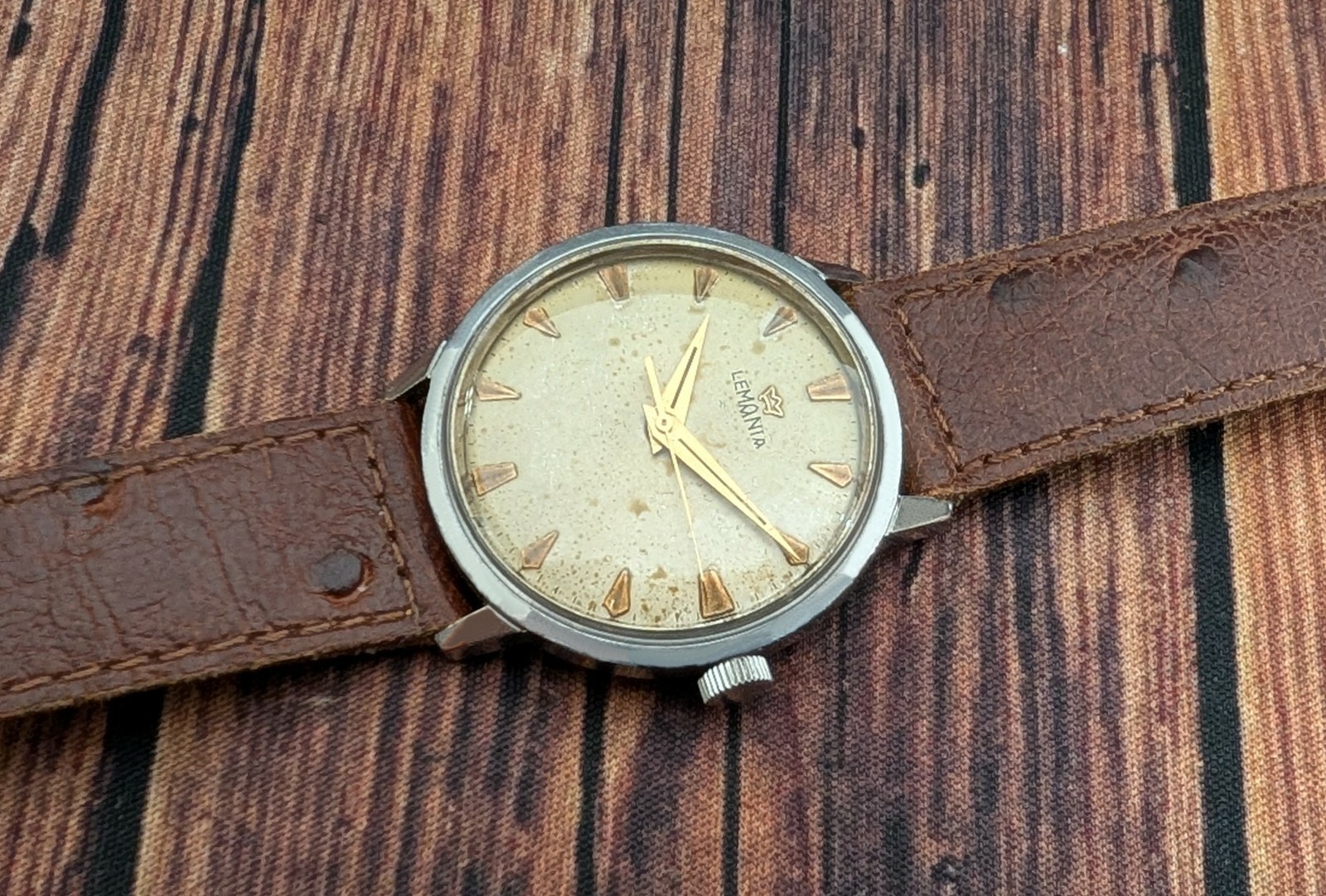 RARE!! LEMANIA cal.3060 ref.938-63 VINTAGE 50’s RARE 17J SWISS WATCH.