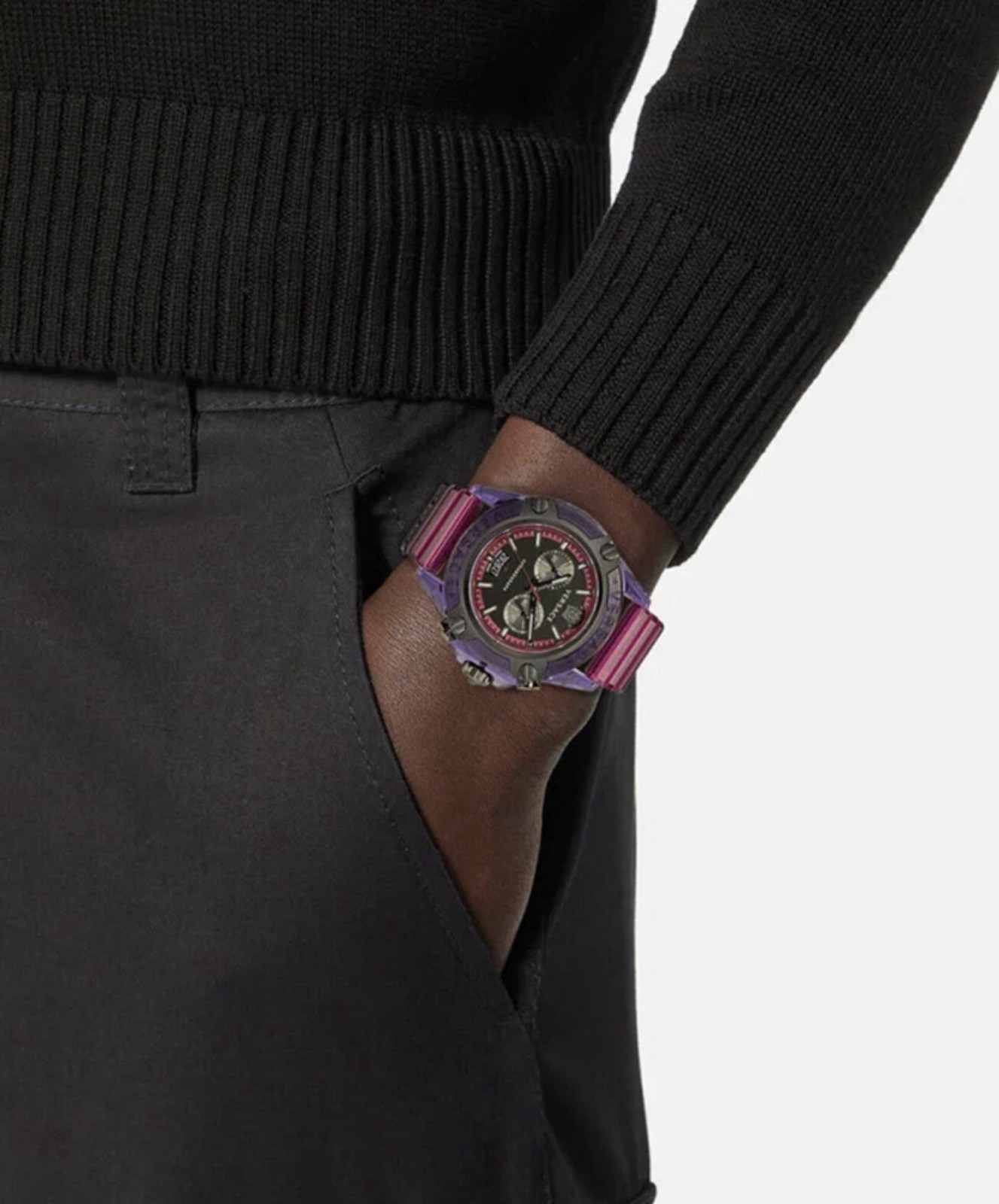 VERSACE ICON ACTIVE PURPLE SWISS POLYCARBONATE CHRONOGRAPH