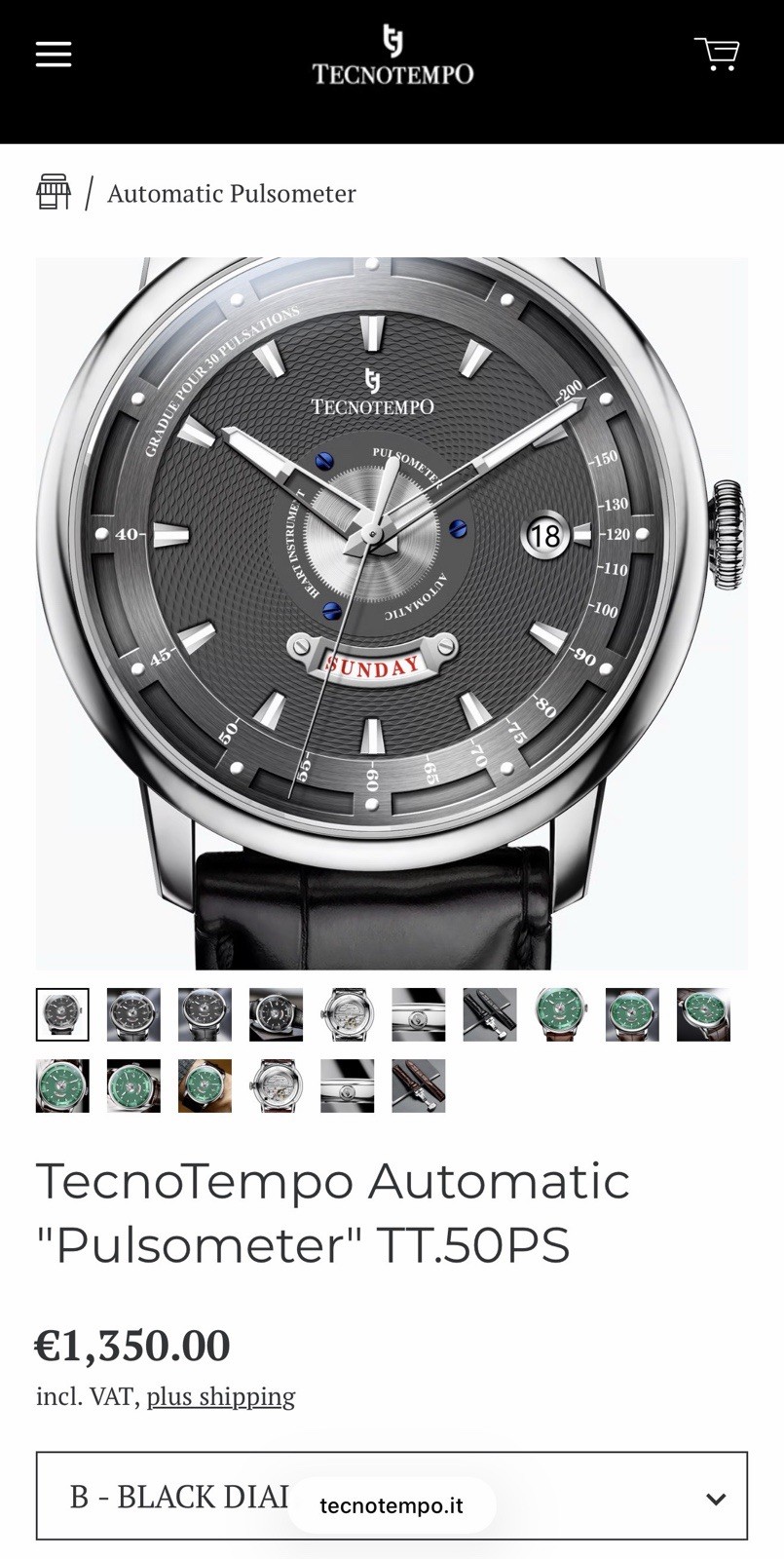 Brand New Tecnotempo Automatic Pulsometer Blue Special Edition No.36 US Seller!