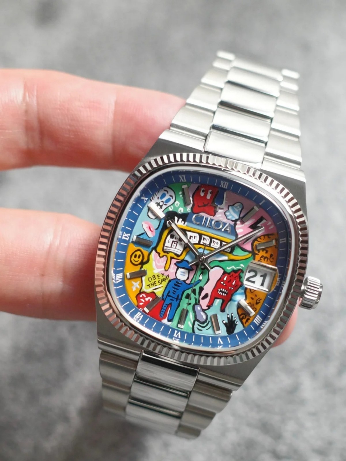 CILOA Painted Dial Men’s Watch Quartz Authentic 3ATM Stainless Steel