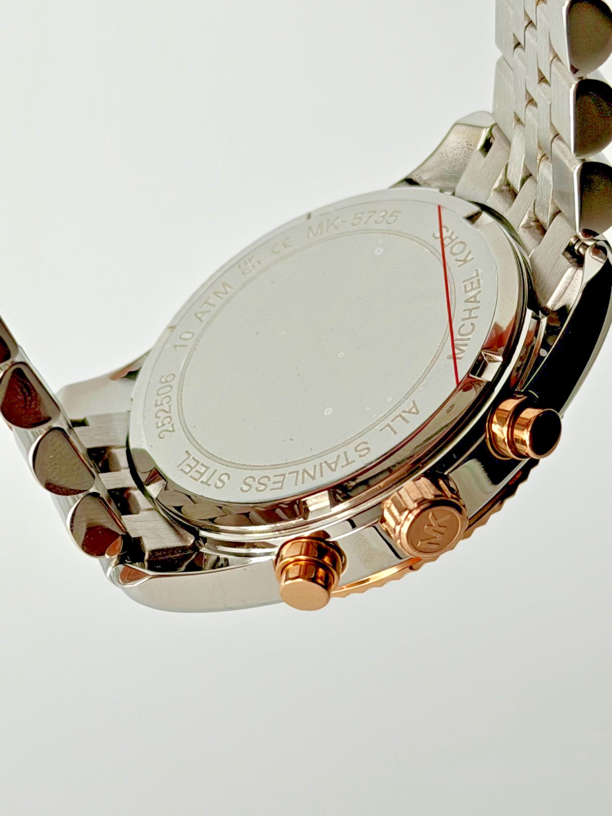 MICHAEL KORS Lexington MK5735 Chronograph Tri-Tone 38mm Silver Dial Wristwatch