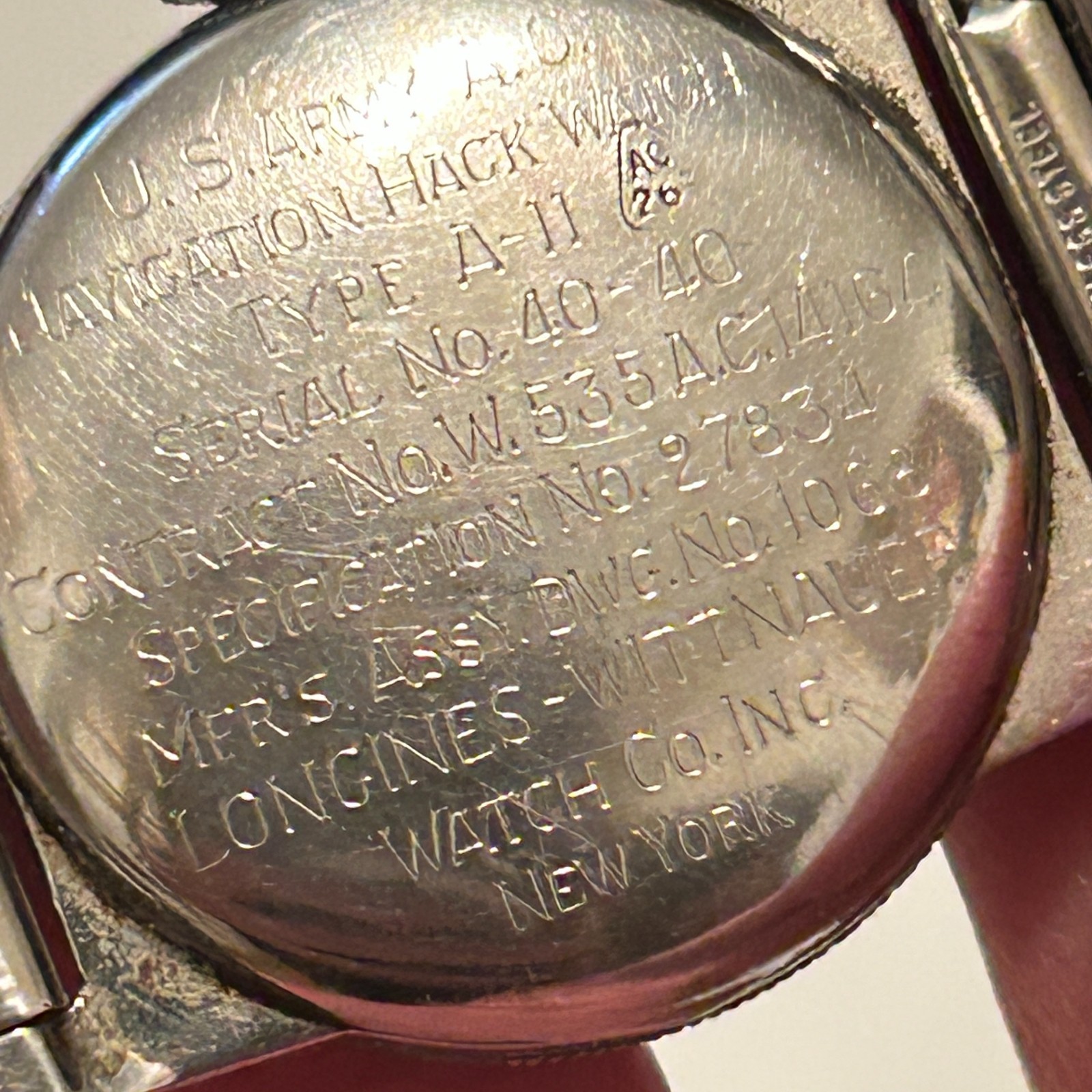 Vtg WWII 1940’s Longines Wittnauer Hack Navigation A-11 Weems Automatic Watch