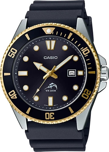 CASIO MDV106G-1AV Mens DURO 200M Black Resin Strap w Date Analog Sport Watch $95