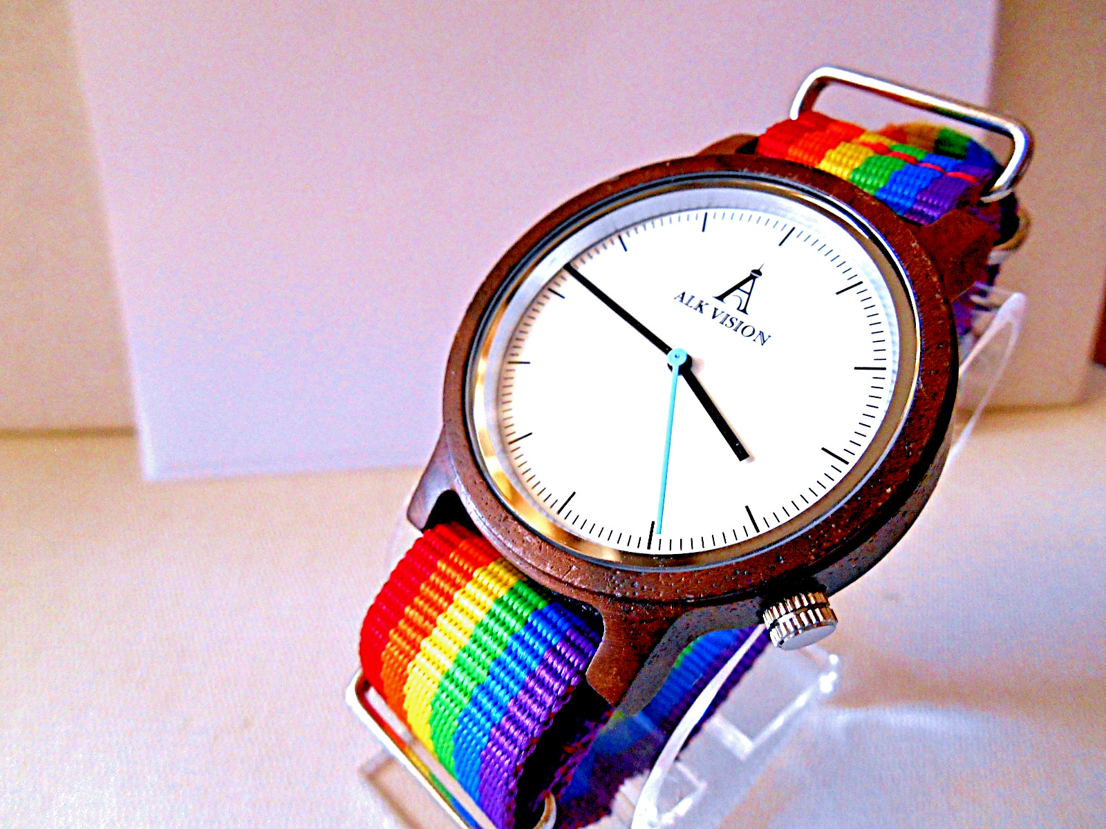 ALK VISON Multi-color Fabric Band & White Dial Watch – New Battery