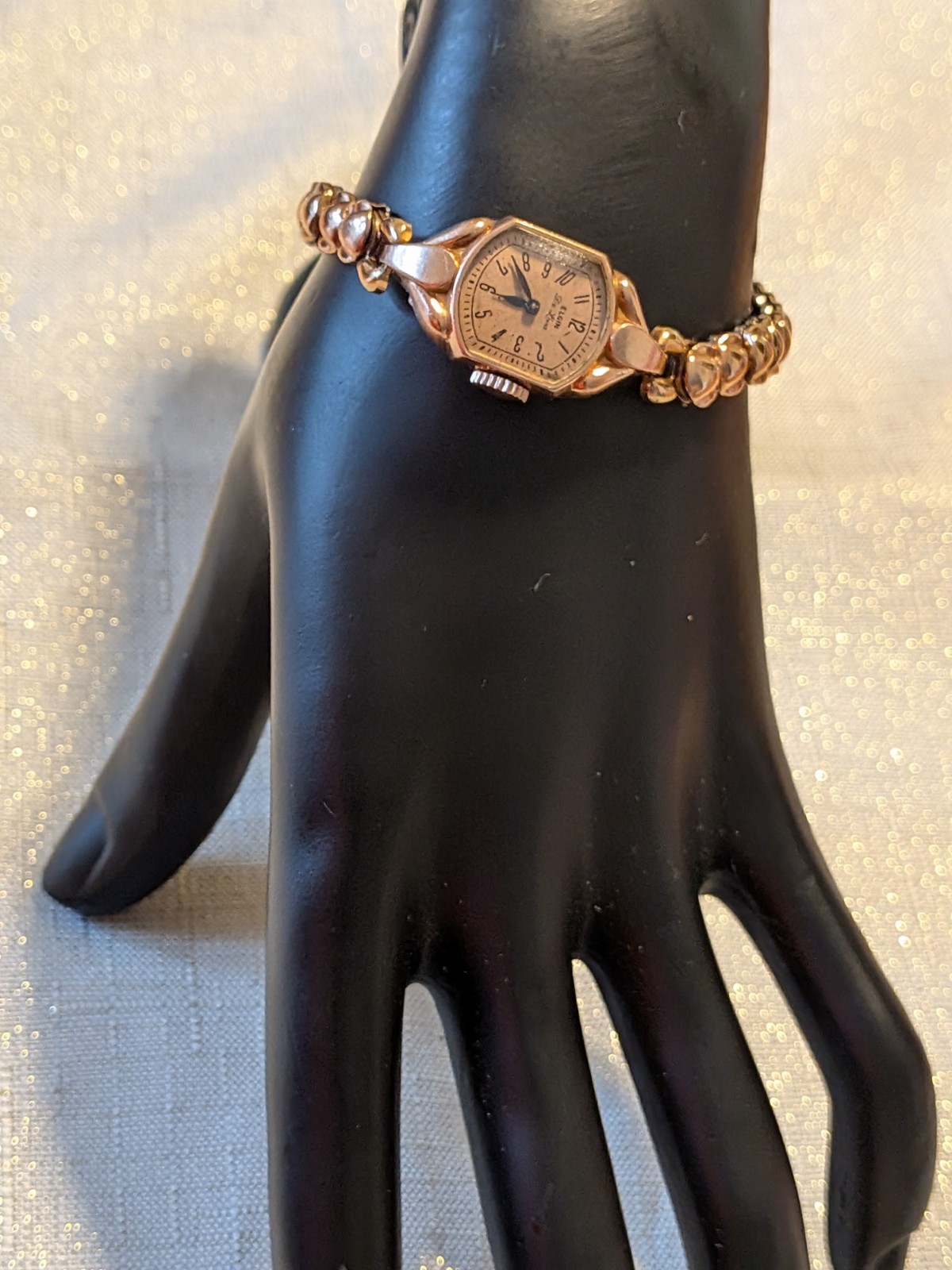 Beautiful Vintage 1930s Elgin DeLuxe Ladies Wristwatch – 10K Rose Gold Filled