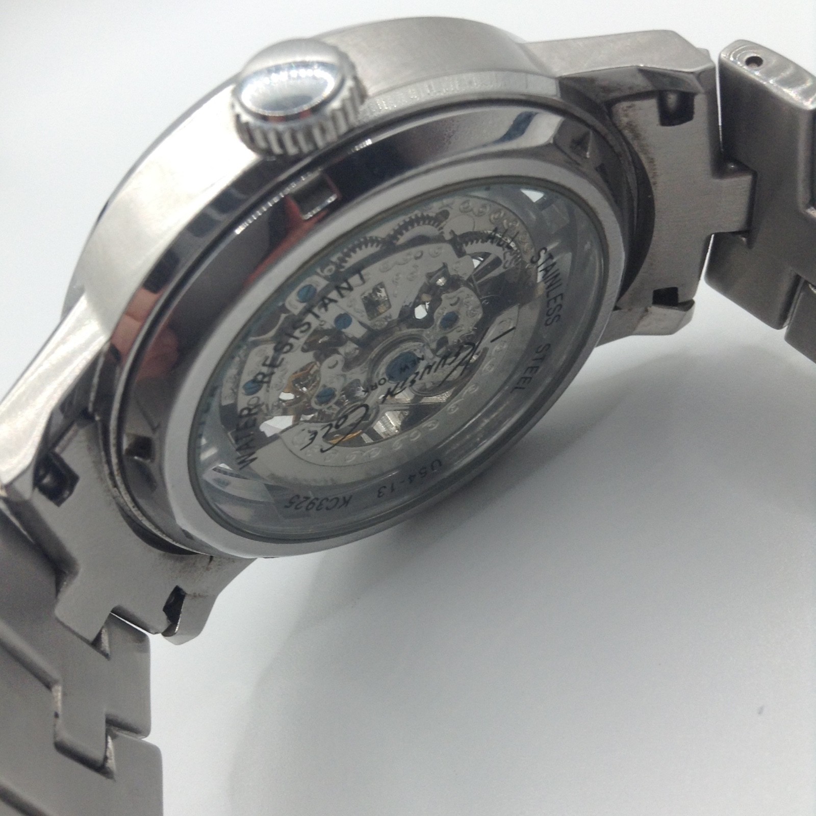 Kenneth Cole KC3925 Automatic Skeleton Dress Watch KC10011576, New Battery