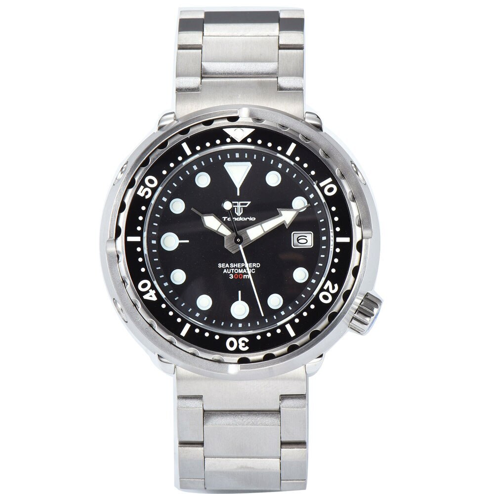 Tandorio 46.5mm 300M Waterproof Black Blue Dial Dive NH35A Automatic Men Watch