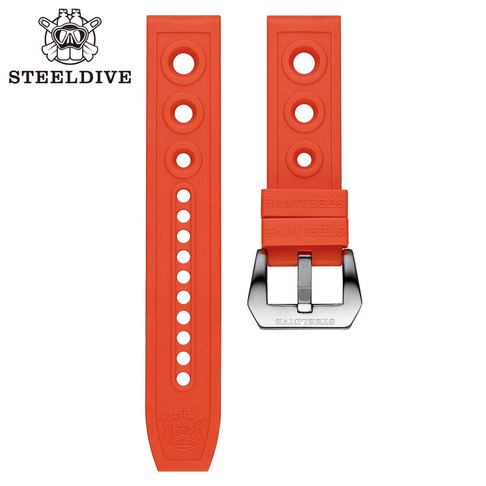 STEELDIVE SD2201 — Rubber Material 20MM 22MM Replacement Strap Only