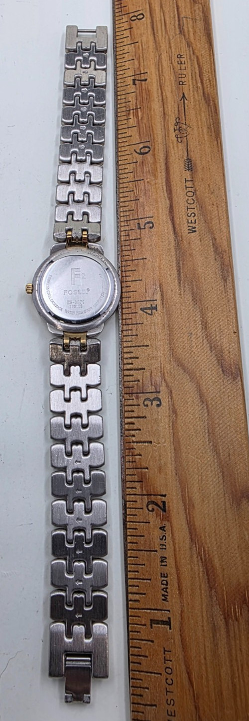 Vintage (01/03) Fossil F2 ES-8871 Two-Tone Ladies Watch New Battery
