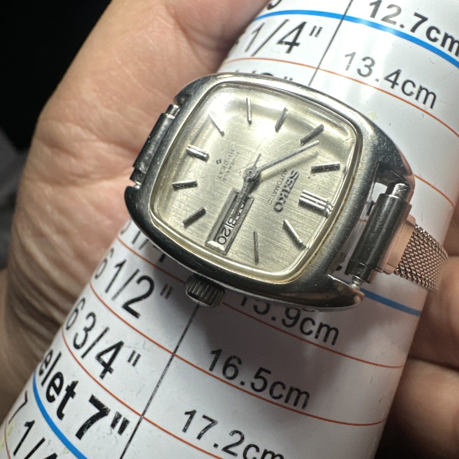 Works VTG Seiko Automatic hi- Beat 21 Jewels Ladies Watch 23mm New Strap Fit 6In