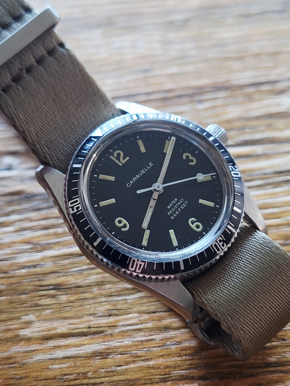 VTG CARAVELLE Bulova ‘Sea Hunter’ Devil Diver 666 Lollipop Explorer 1970 Sharp!