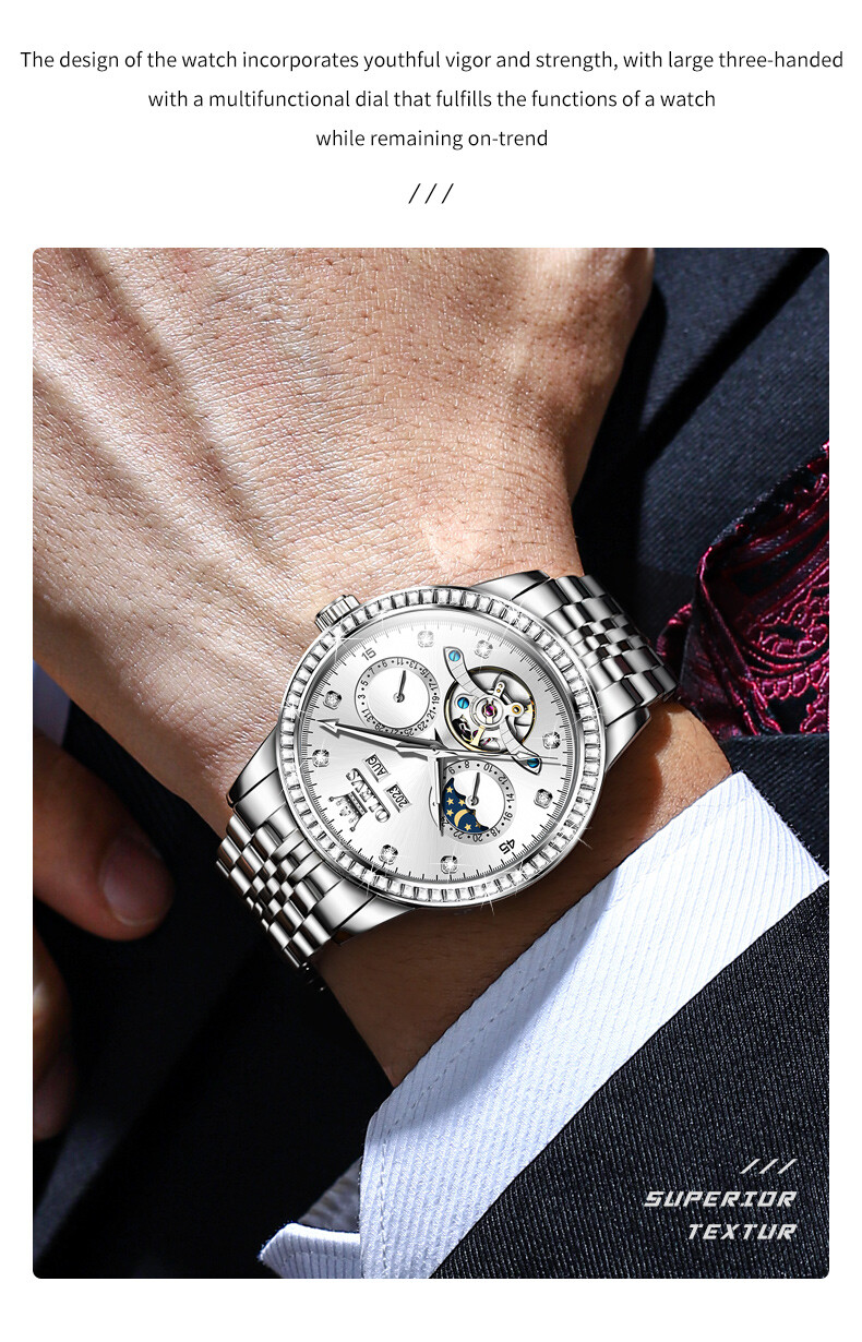 OLEVS Automatic Mechanical Waterproof Luminous Watch Date Men’s Wristwatch