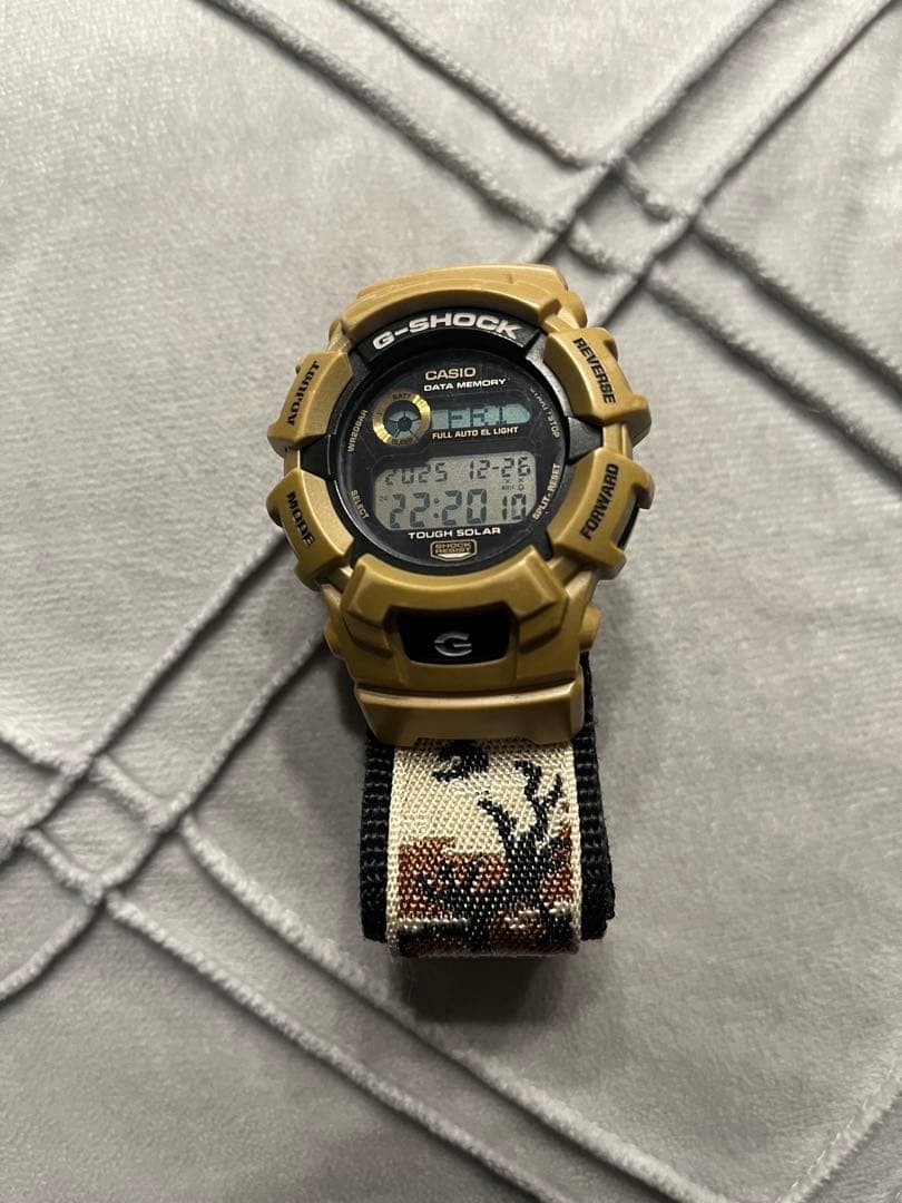Casio G-Shock G-2300DM Camouflage Digital Watch Beige Nylon Band Used from Japan