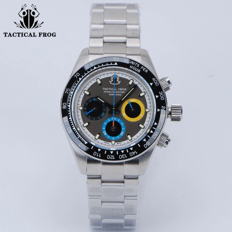 Tactical Frog V2 Solar Chronograph Watch Sapphire Crystal Ceramic Bezel 20Bar