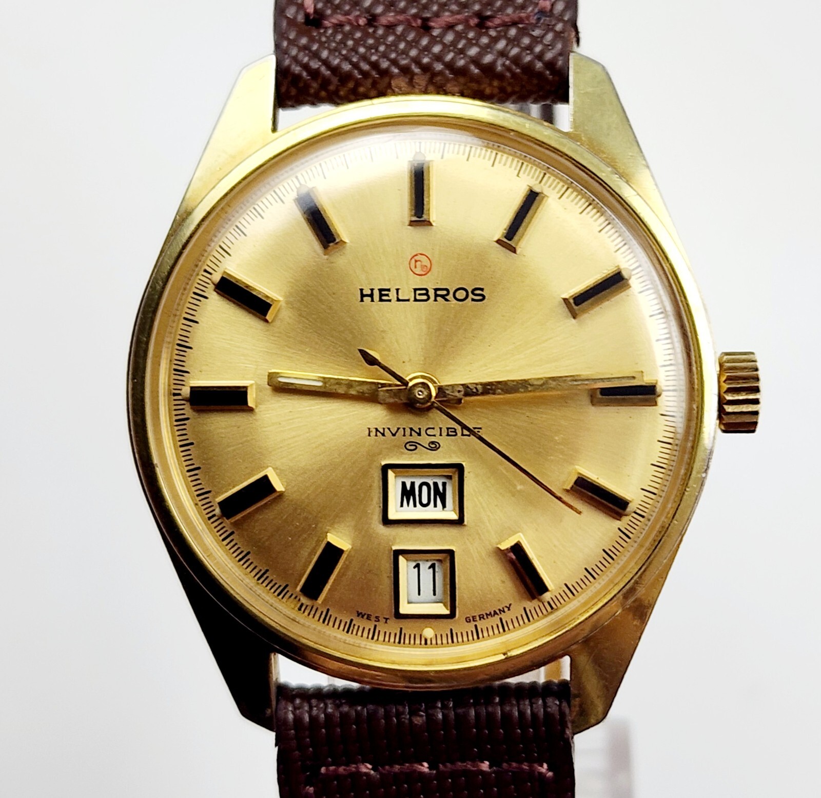 Men’s WEST GERMANY Vintage 70’s Watch HELBROS Cal.PUW 460. Manual Wind