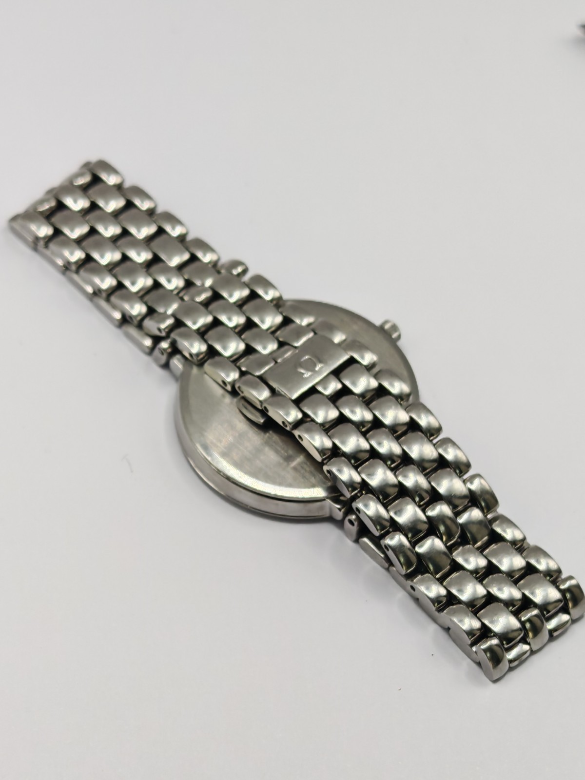 Omega De Ville Prestige White Hobnail Dial Mens Quartz Watch Stunning Condition