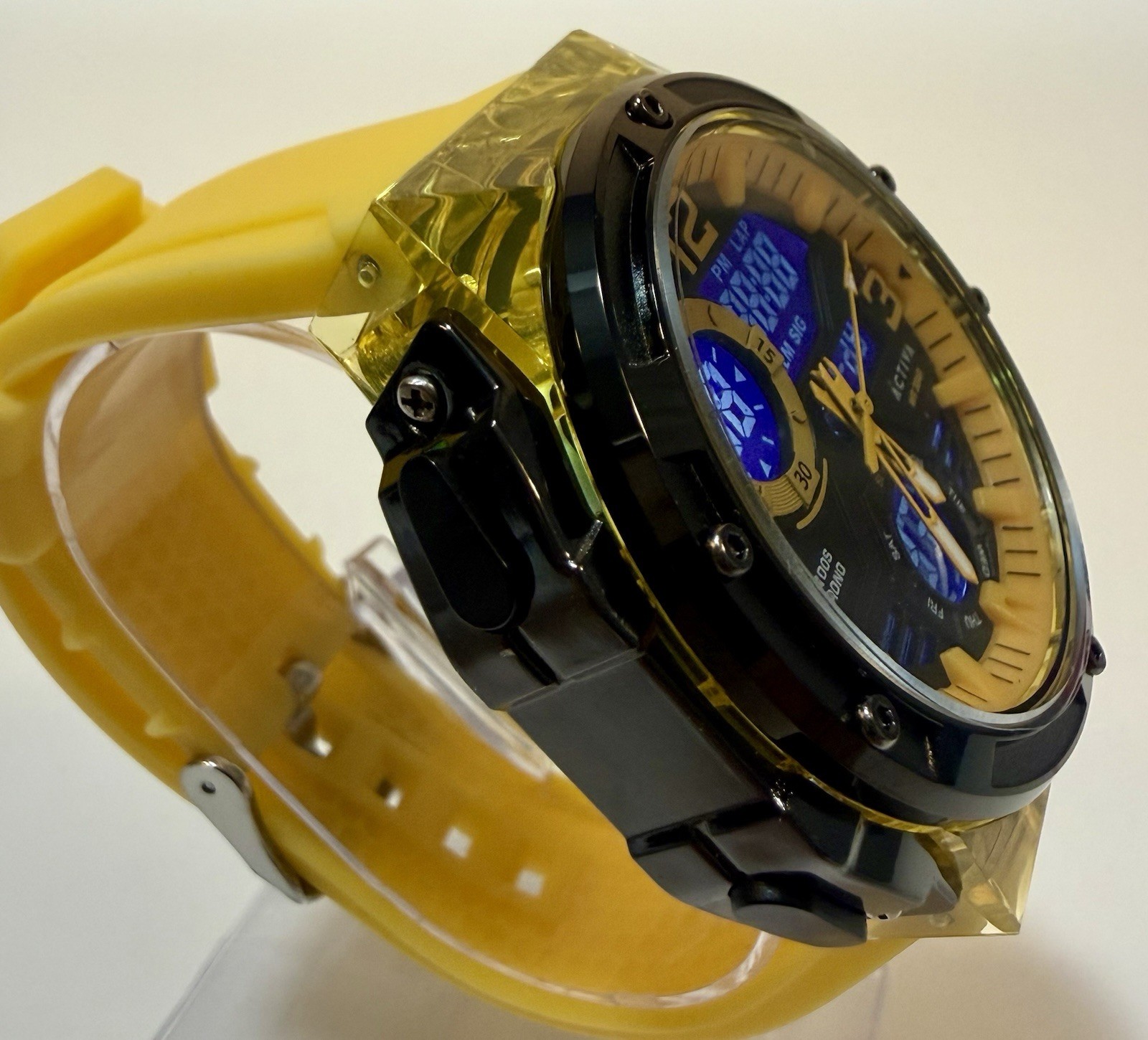 Activa X Invicta Mens Watch 51mm Yellow ABS Case 19mm Thick Digital ACW8118-001
