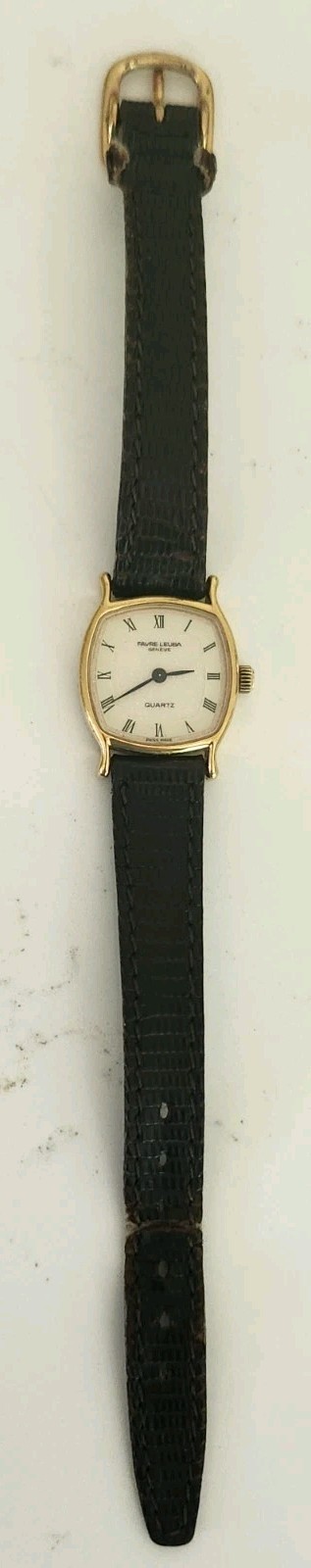 Estate FAVRE-LEUBA Geneva quartz watch distinctive tonneau-shaped Swiss Made