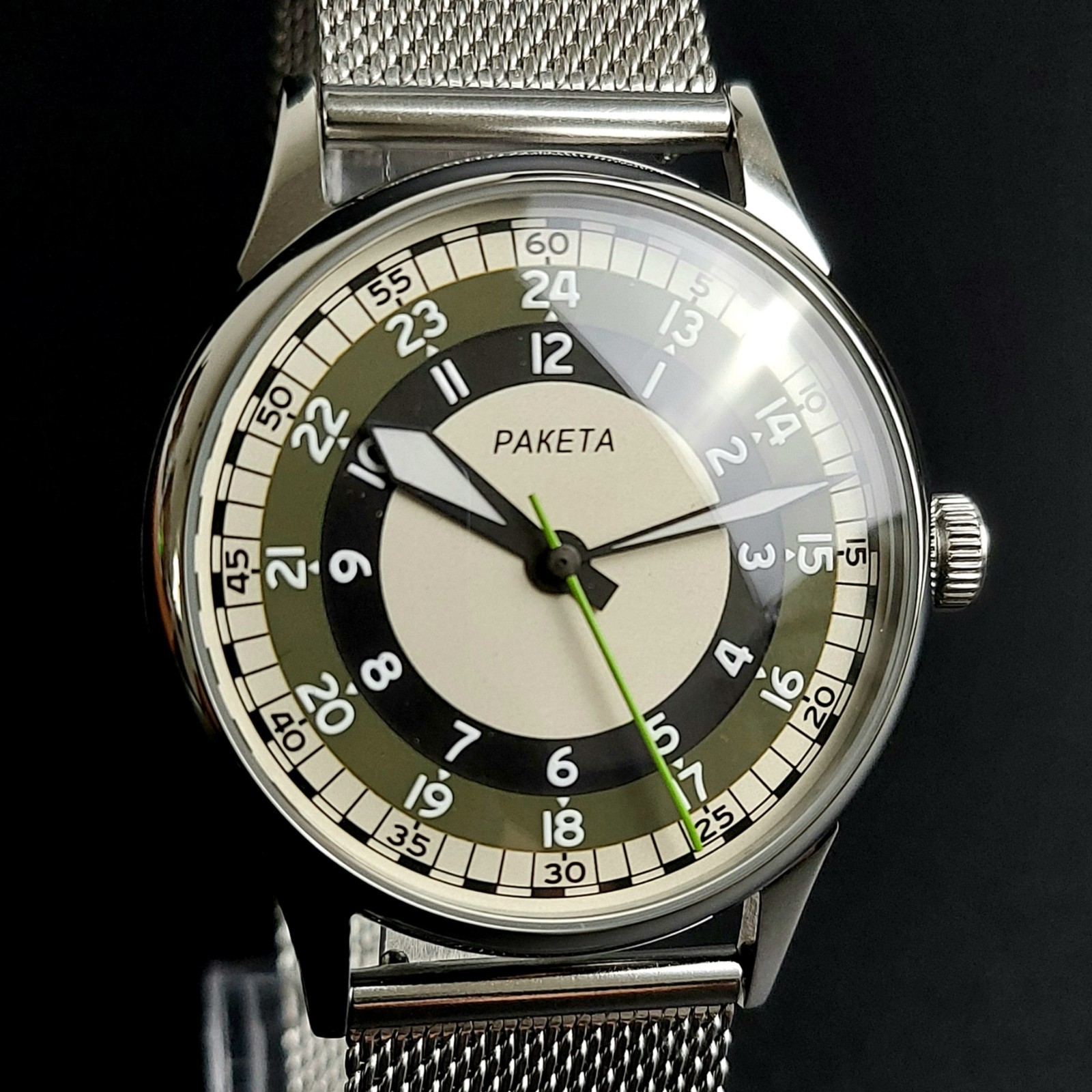Vintage Raketa Mechanical Men’s Wristwatch USSR Soviet Raketa Watch Serviced