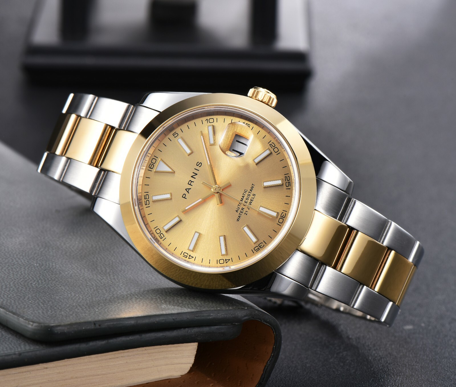 39.5mm Parnis 21 Jewels Automatic Luminous Mark Men Watch Sapphire Crystal