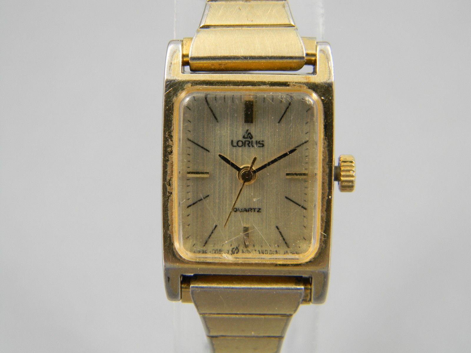 Vintage Lorus by Seiko Watch Women 16mm Gold Tone Stretch Band New Battery 5.5″