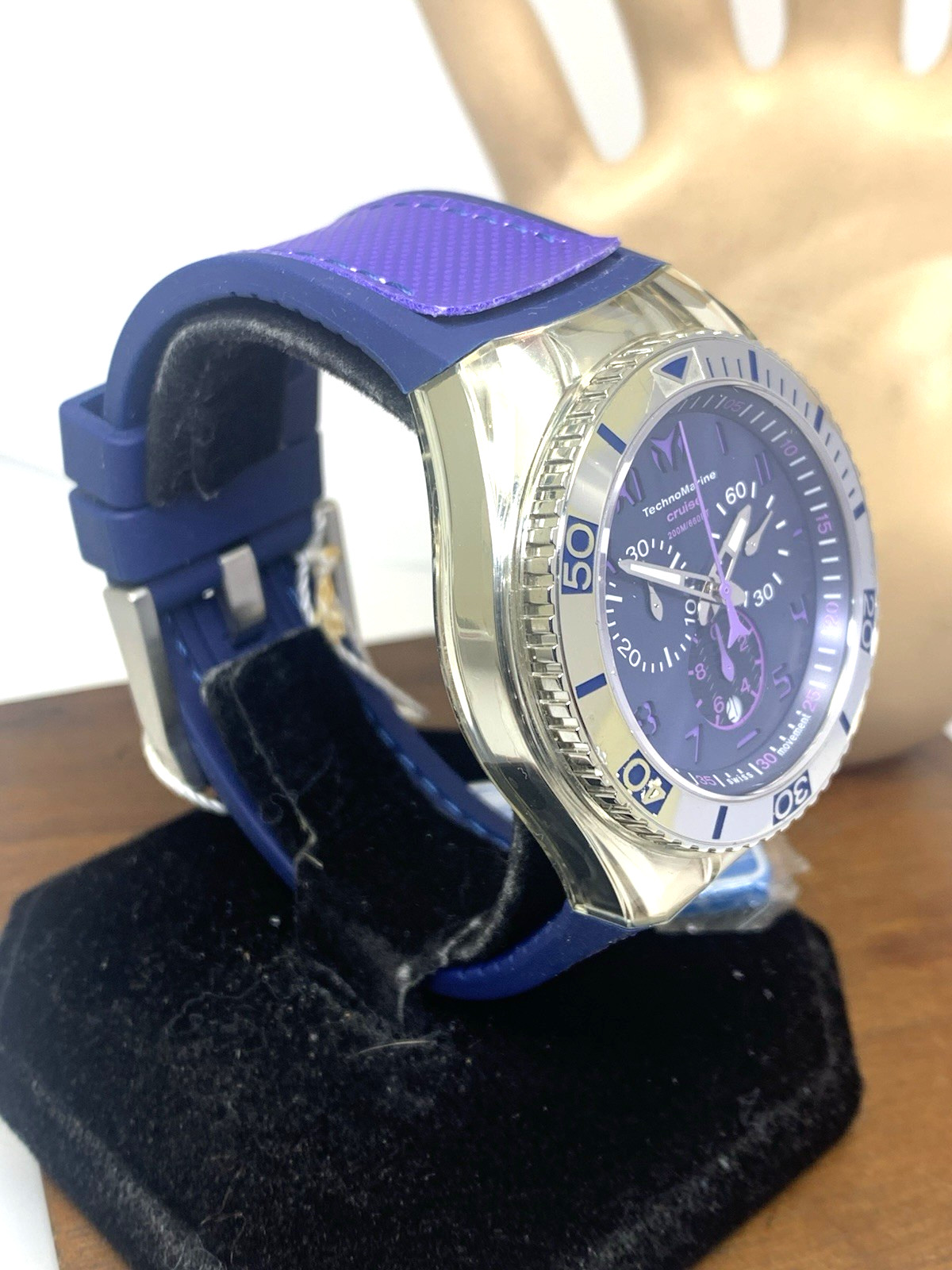 Technomarine Men’s Watch TM-115013 Swiss Quartz Chronograph Blue Purple 46mm
