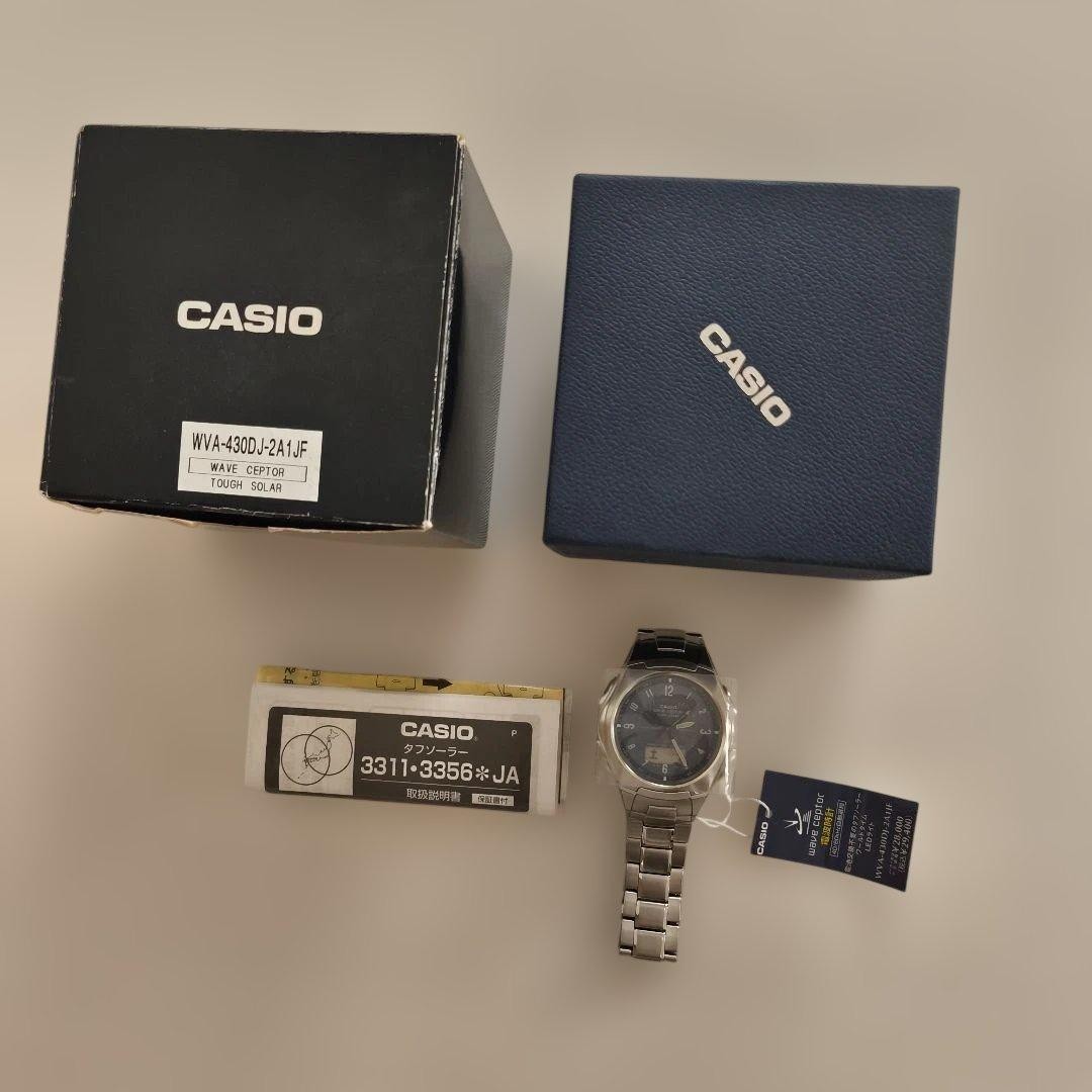 [Mint] CASIO Wave Ceptor WVA-M630D-2AJF Tough Solar RC LED 10ATM SS – From JAPAN